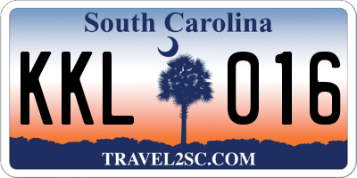 SC license plate KKL016