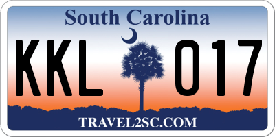 SC license plate KKL017