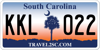 SC license plate KKL022