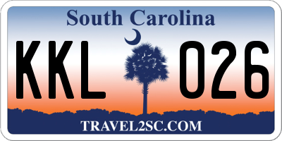 SC license plate KKL026