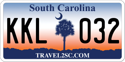 SC license plate KKL032