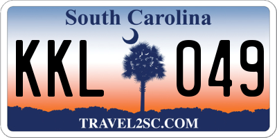 SC license plate KKL049