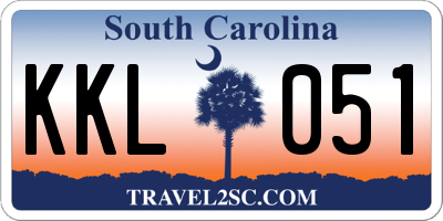 SC license plate KKL051