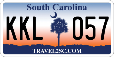 SC license plate KKL057