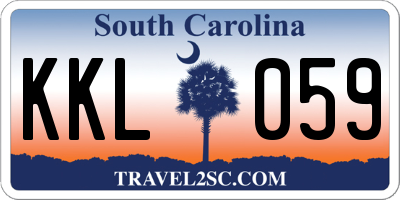 SC license plate KKL059