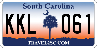 SC license plate KKL061