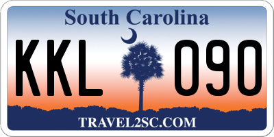 SC license plate KKL090