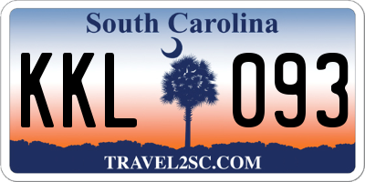 SC license plate KKL093