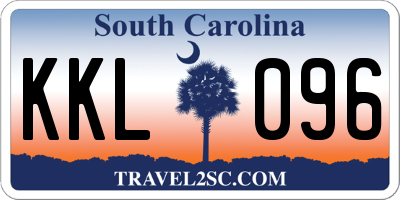 SC license plate KKL096
