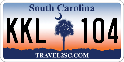 SC license plate KKL104