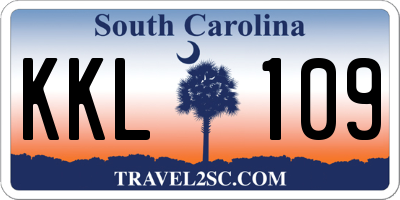 SC license plate KKL109
