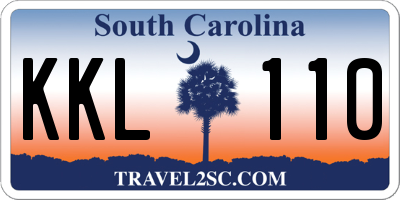 SC license plate KKL110