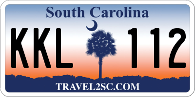 SC license plate KKL112