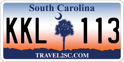 SC license plate KKL113