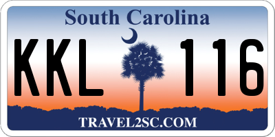 SC license plate KKL116