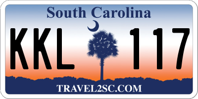 SC license plate KKL117