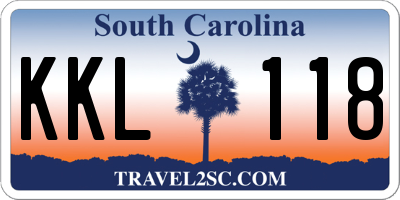 SC license plate KKL118