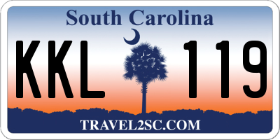 SC license plate KKL119