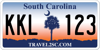 SC license plate KKL123