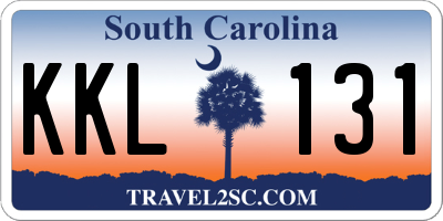 SC license plate KKL131