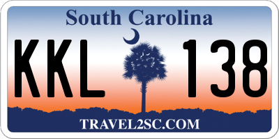 SC license plate KKL138