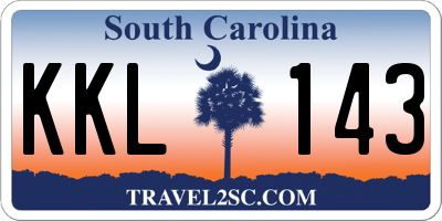 SC license plate KKL143