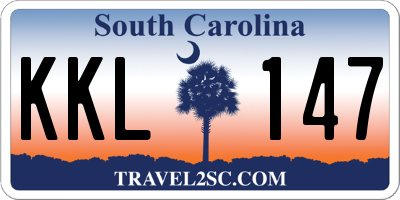 SC license plate KKL147