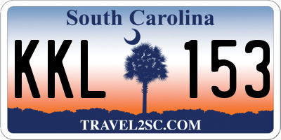 SC license plate KKL153