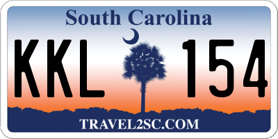 SC license plate KKL154