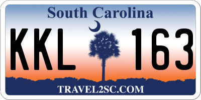 SC license plate KKL163