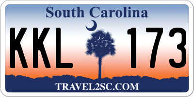 SC license plate KKL173