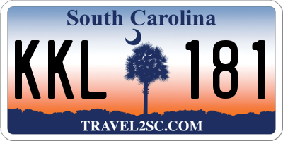 SC license plate KKL181