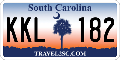 SC license plate KKL182