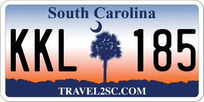 SC license plate KKL185
