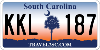 SC license plate KKL187