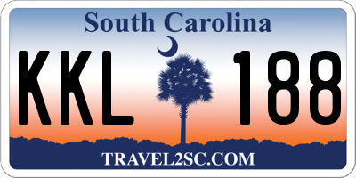 SC license plate KKL188