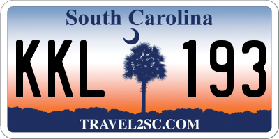 SC license plate KKL193