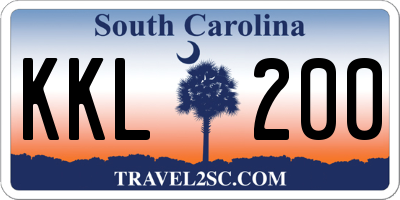 SC license plate KKL200