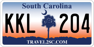 SC license plate KKL204