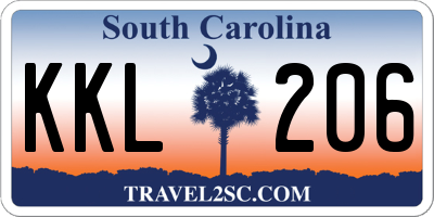 SC license plate KKL206