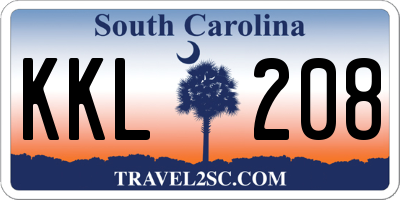 SC license plate KKL208