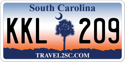 SC license plate KKL209