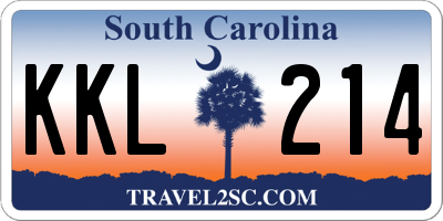 SC license plate KKL214