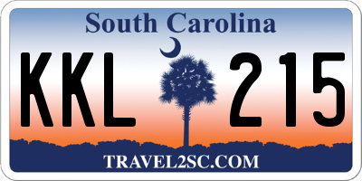 SC license plate KKL215