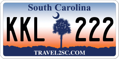 SC license plate KKL222