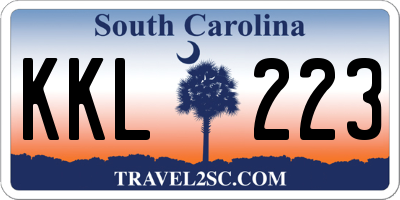 SC license plate KKL223