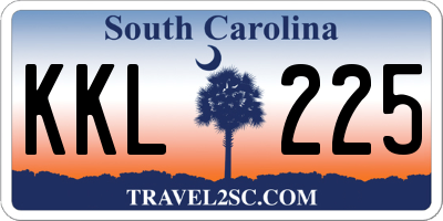 SC license plate KKL225