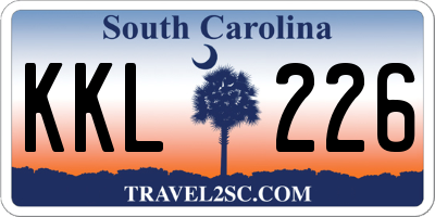 SC license plate KKL226