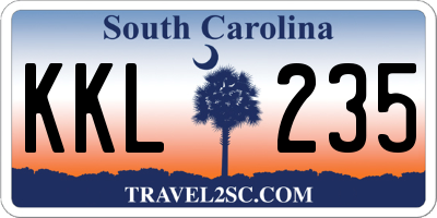 SC license plate KKL235