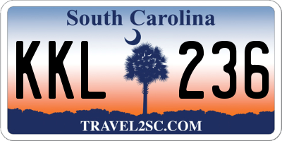 SC license plate KKL236